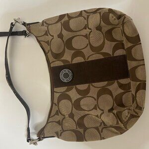 Authentic Vintage Coach shoulder bag signature tan brown